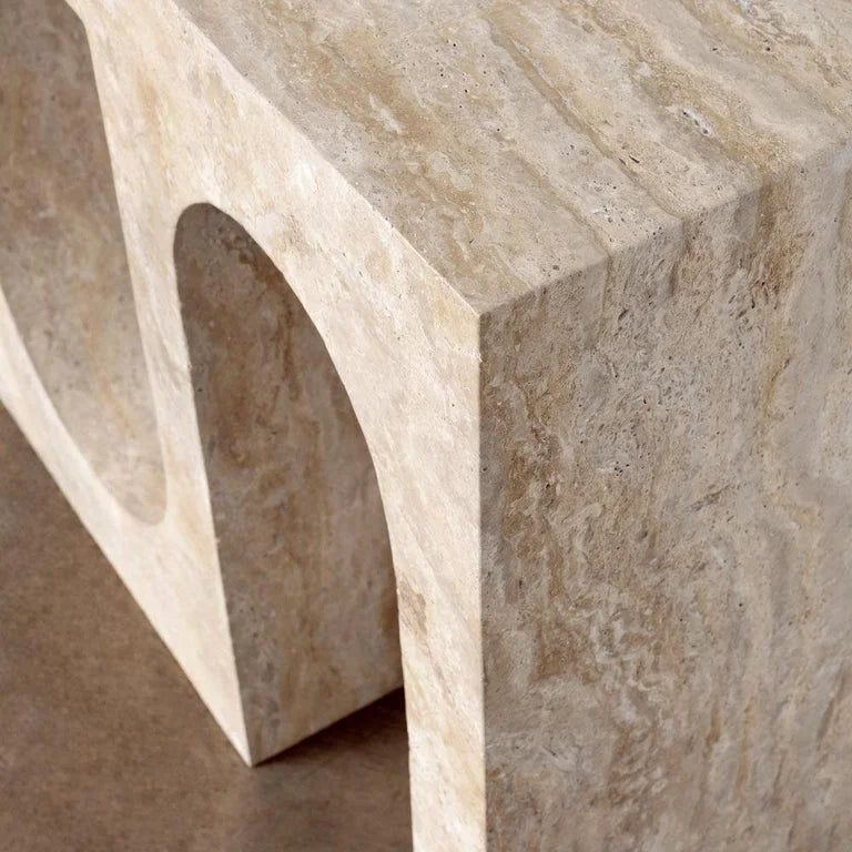 Modern Travertine Console Table | Hlm8785487 - Biophilic Design - French Country - Japandi - Minimalist