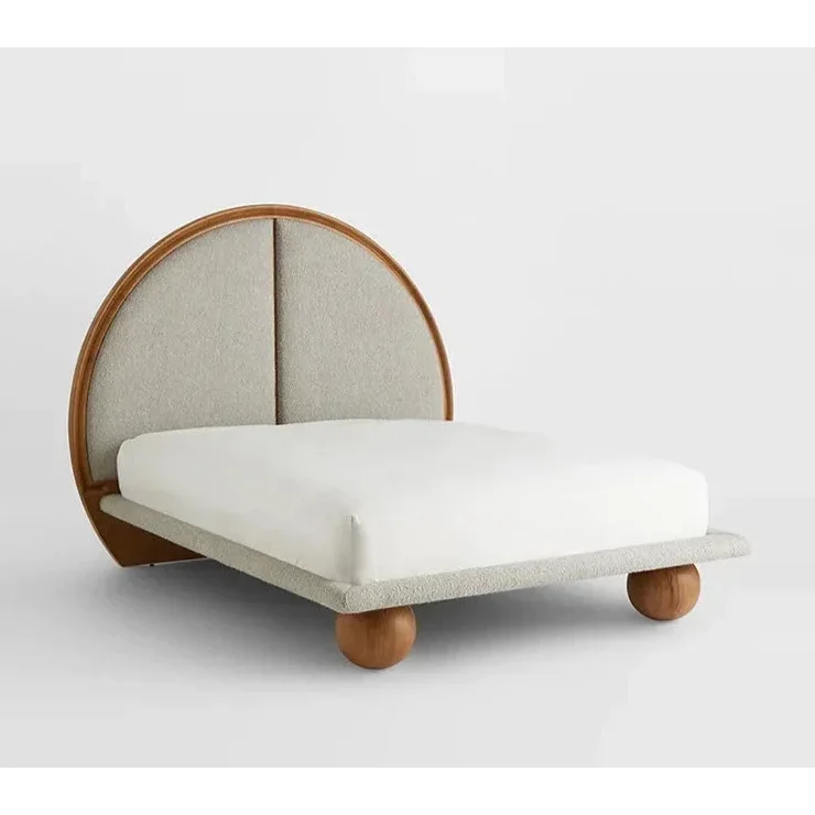 Modern Upholstered Platform Bed with Arched Headboard and Wooden Frame | King Queen | Luxury Bedroom