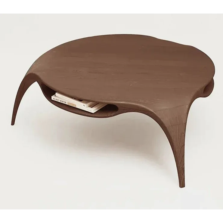 Modern Walnut Coffee Table with Organic Design | Japandi Interiors