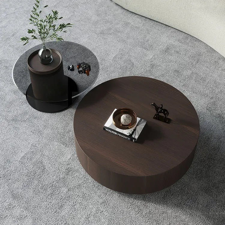 Modern Walnut Coffee Table Set - Biophilic Design French Country Japandi