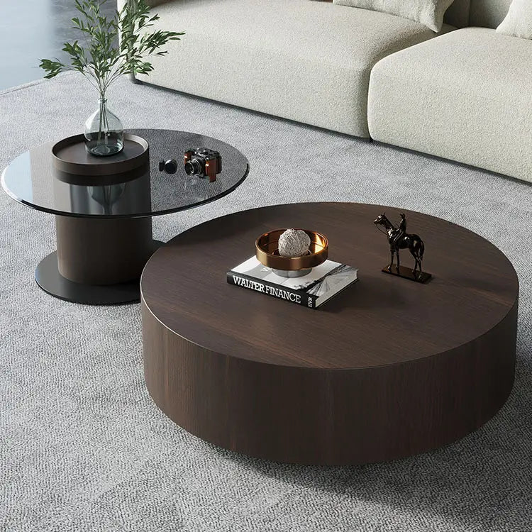 Modern Walnut Coffee Table Set - Biophilic Design French Country Japandi