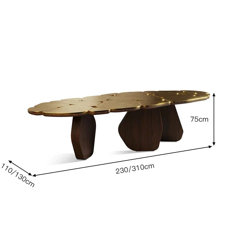 Golden Petal Dining Table | Hlmkp89500 - Art Deco - Eclectic - Hollywood Regency