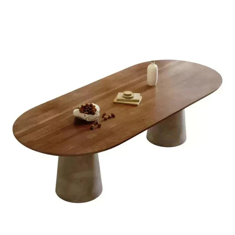 Monolith Solid Wood Dining Table - Art Deco Biophilic Design