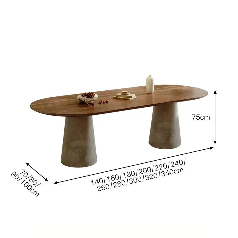 Monolith Solid Wood Dining Table - Art Deco Biophilic Design