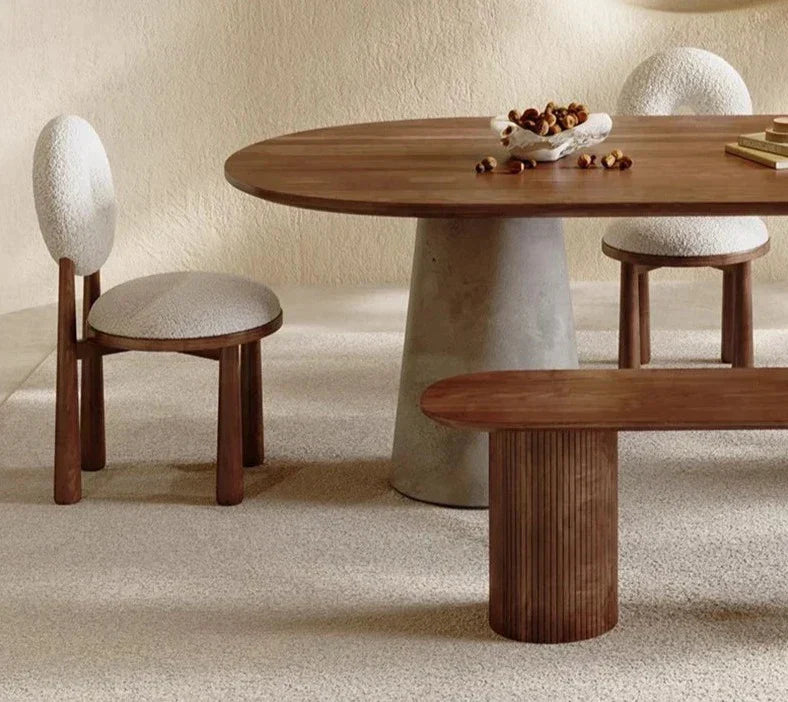 Monolith Solid Wood Dining Table - Art Deco Biophilic Design