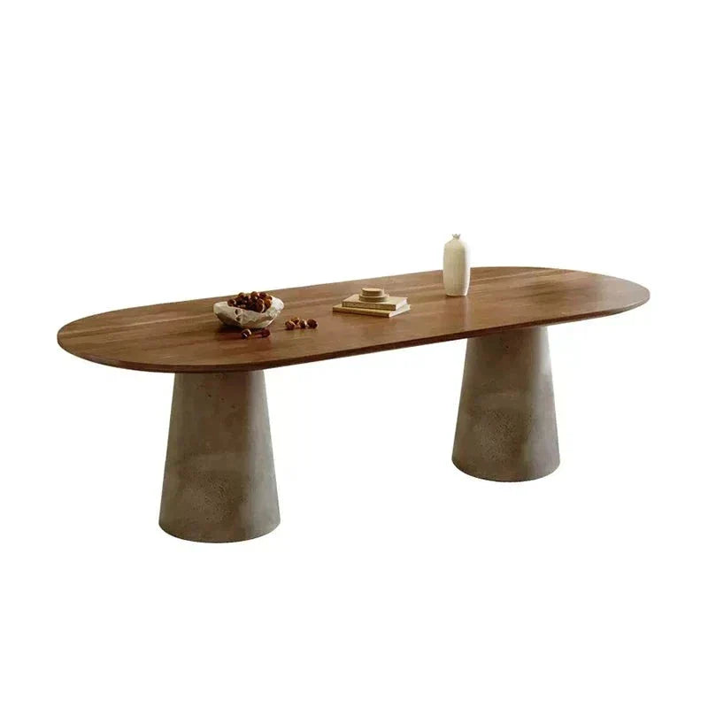 Monolith Solid Wood Dining Table - Art Deco Biophilic Design