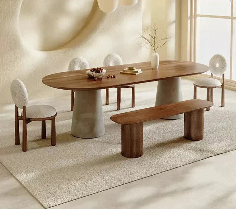 Monolith Solid Wood Dining Table - Art Deco Biophilic Design