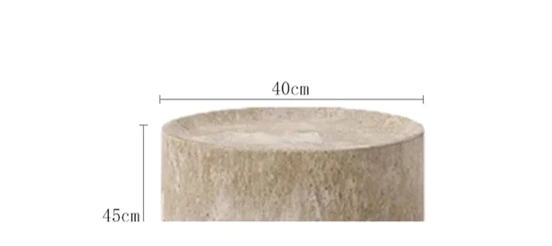 Monolith Taupe Wind Cave Stone End Table - Japandi Minimalist