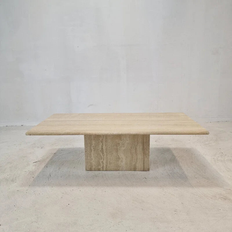 Monolith Travertine Dining Table - Dining Table - Tables - Minimalist