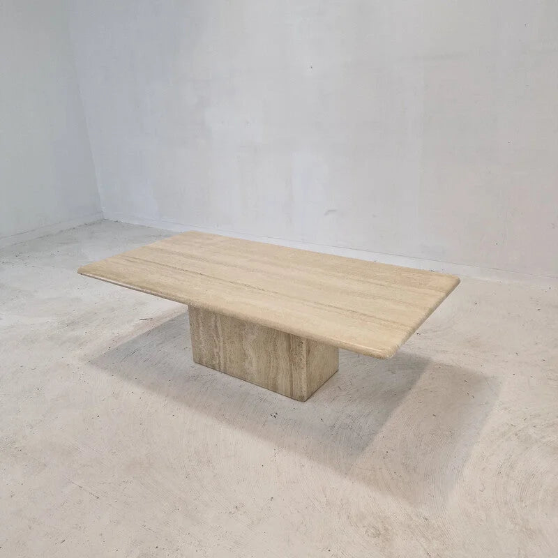 Monolith Travertine Dining Table - Dining Table - Tables - Minimalist