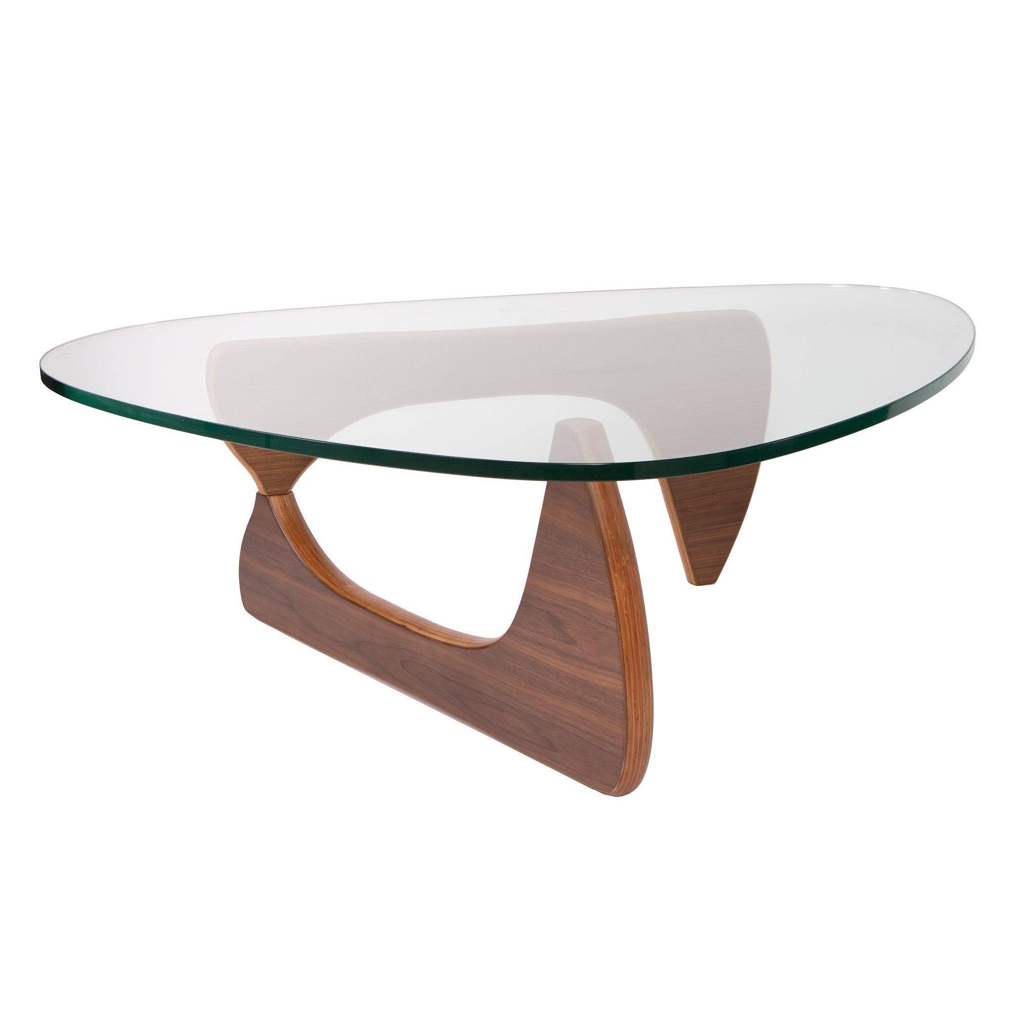 Noguchi Inspired Oval Glass Coffee Table – Elegant Japandi Wood Base for Modern Living Rooms