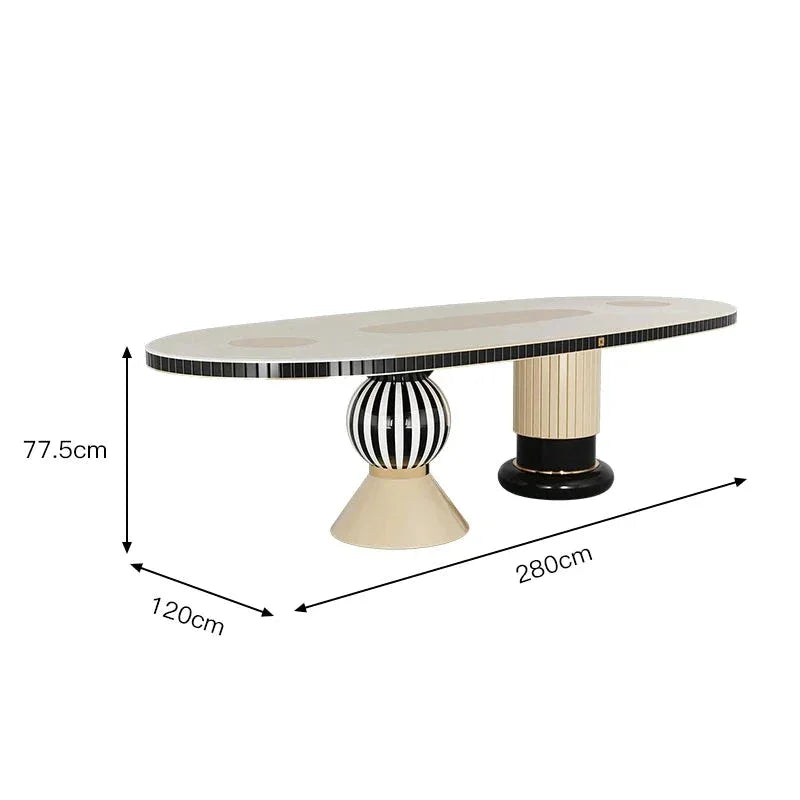 Opus Oval Dining Table - Art Deco