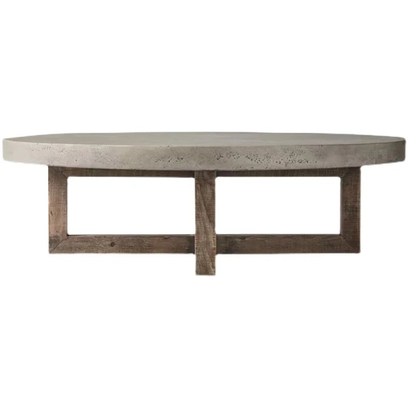 Pine Wood And Marble Round Coffee Table | Mesa Collection - Biophilic Design Japandi Minimalist