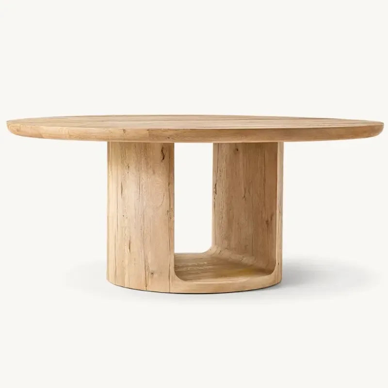 Round Solid Oak Wood Dining Table | Hlm78885888 - Biophilic Design - Cottagecore - French Country - Japandi - Minimalist