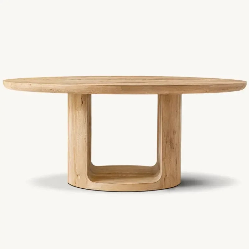 Round Solid Oak Wood Dining Table | Hlm78885888 - Biophilic Design - Cottagecore - French Country - Japandi - Minimalist