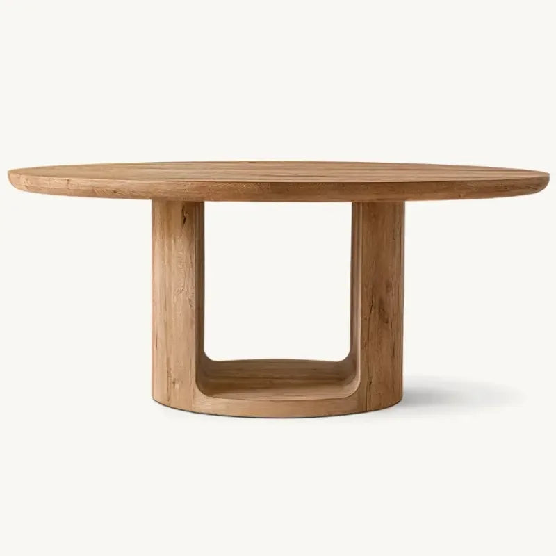 Round Solid Oak Wood Dining Table | Hlm78885888 - Biophilic Design - Cottagecore - French Country - Japandi - Minimalist