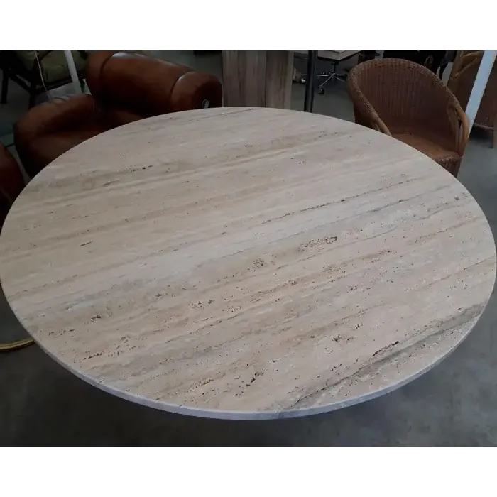 Travertine Dining Table - Tables - French Country - Japandi - Minimalist - Travertinetable