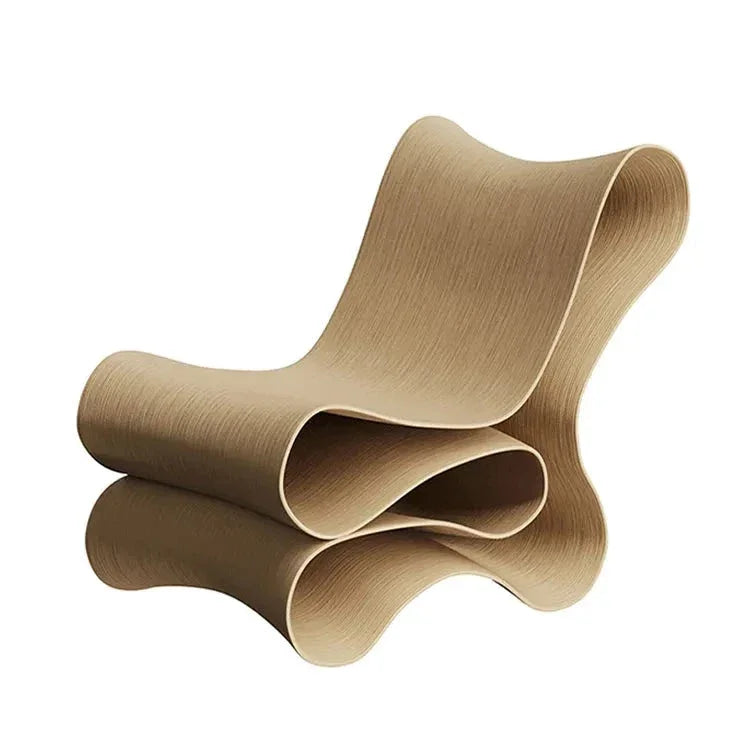 Sculptural Plywood Lounge Chair – Modern Curved Accent Seating | Luxury Interiors