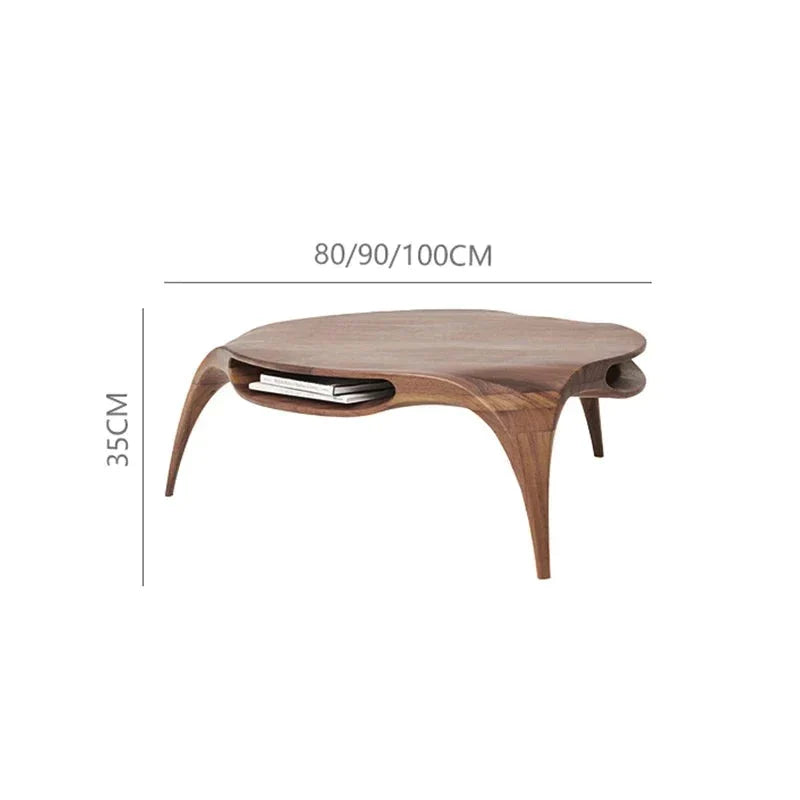 Solid Wood Organic Coffee Table - Biophilic Design Eclectic French Country Minimalist