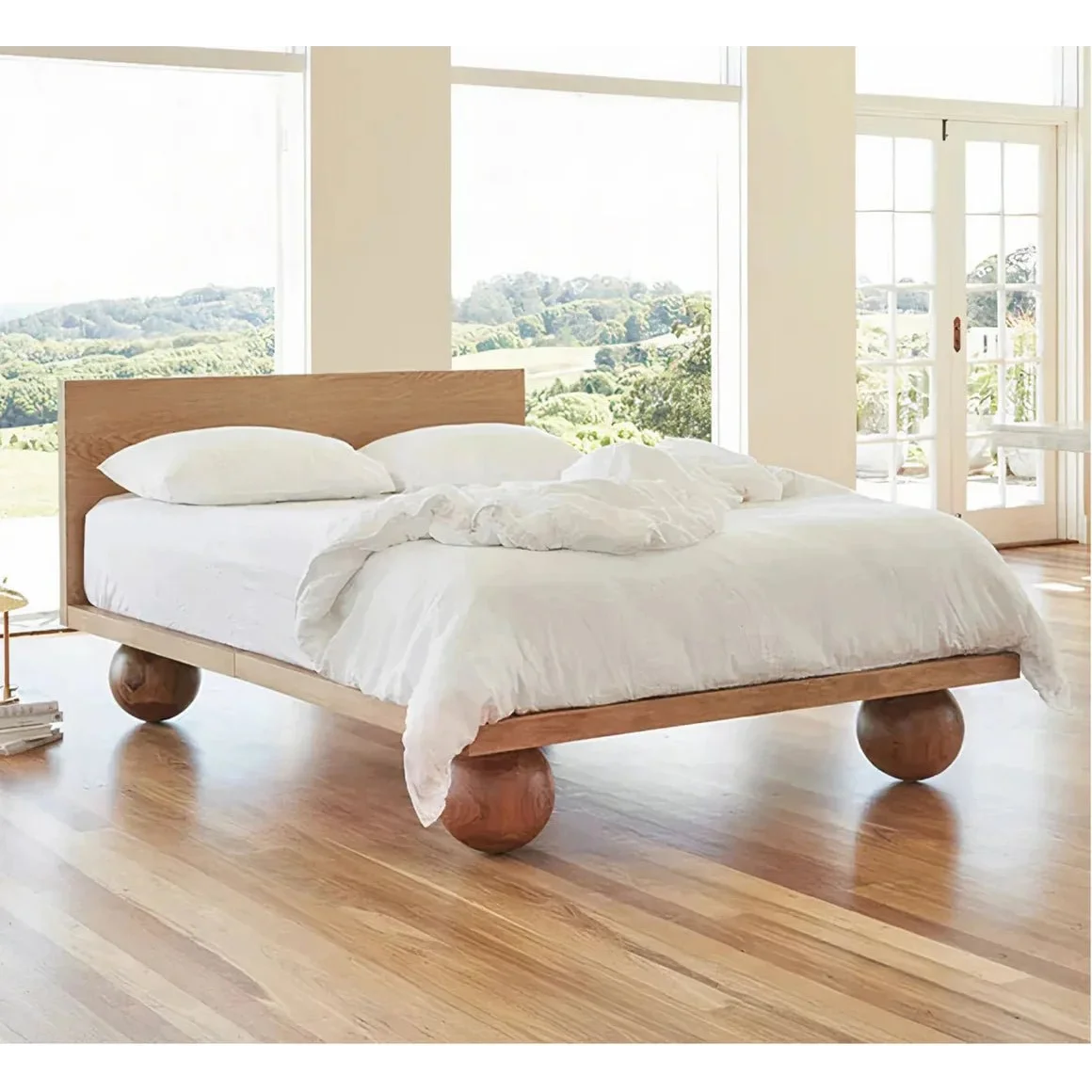 Solid Wood Orbital Frame Bed - Cottagecore - Minimalist - Beds