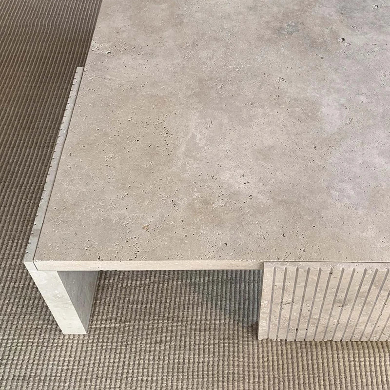 Travertine Haven Coffee Table - Biophilic Design Minimalist