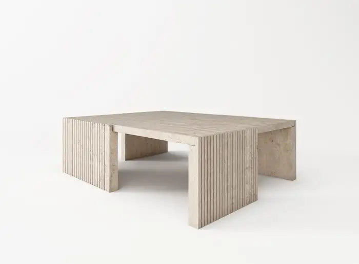 Travertine Haven Coffee Table - Biophilic Design Minimalist