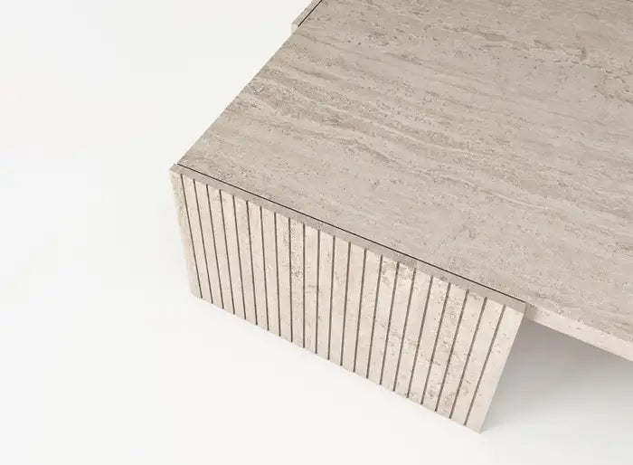 Travertine Haven Coffee Table - Biophilic Design Minimalist