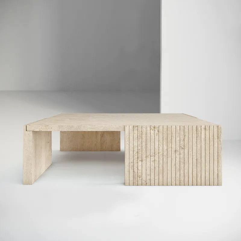 Travertine Haven Coffee Table - Biophilic Design Minimalist