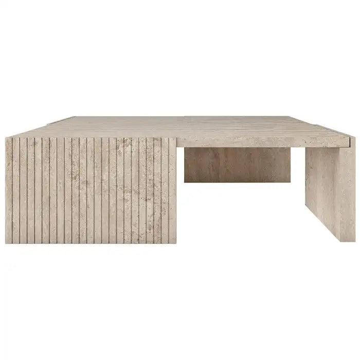 Travertine Haven Coffee Table - Biophilic Design Minimalist