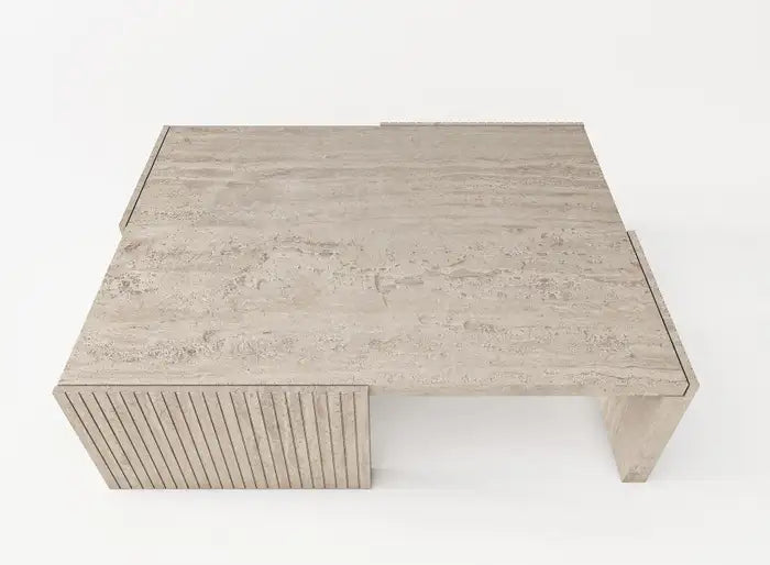 Travertine Haven Coffee Table - Biophilic Design Minimalist