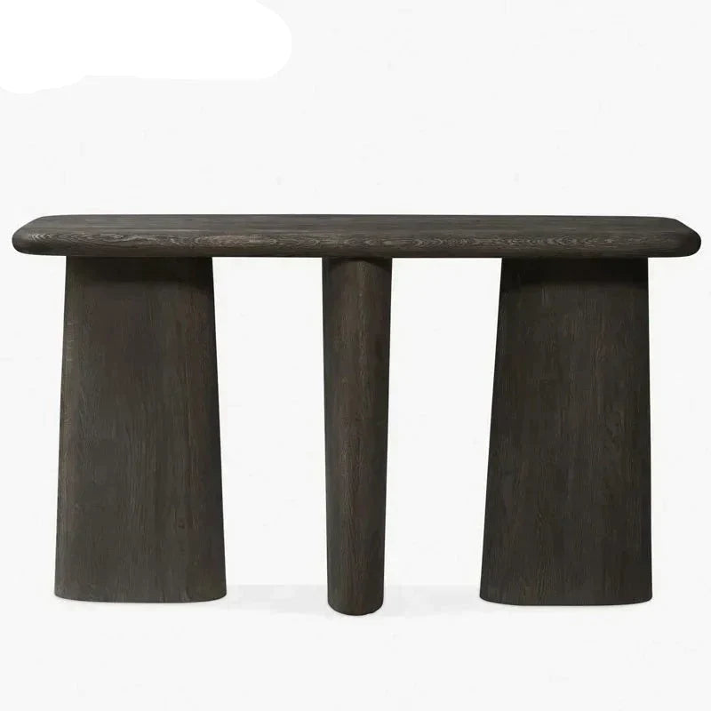 Triad Elegance Wooden Console - Biophilic Design Minimalist Modern Table Wood