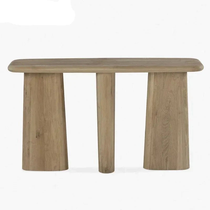 Triad Elegance Wooden Console - Biophilic Design Minimalist Modern Table Wood