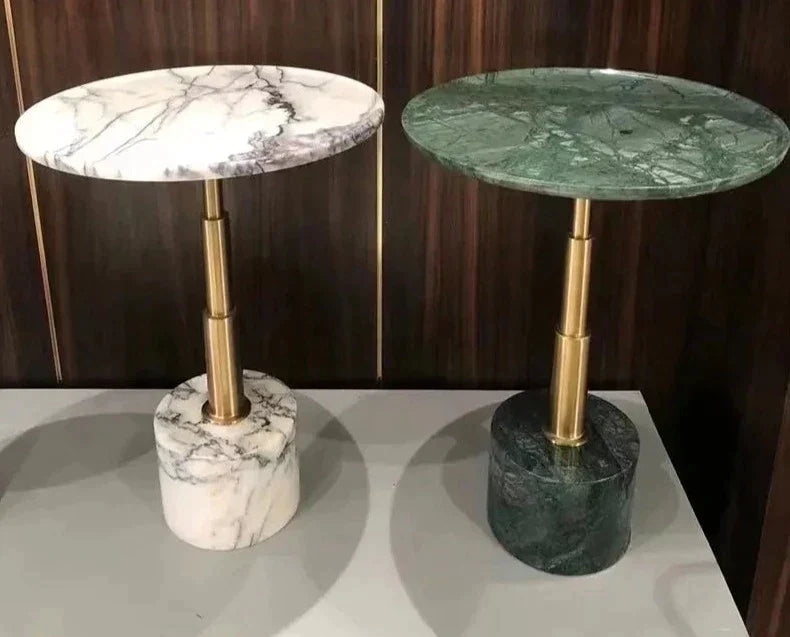 Verde Luxe Marble Side Table - Art Deco Eclectic Hollywood Regency Tables