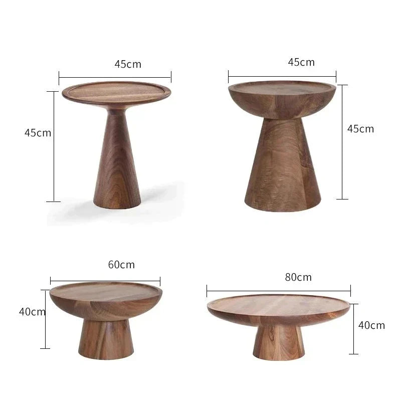 Teak Wood Hourglass Side Table & Coffee - Biophilic Design French Country Japandi Minimalist