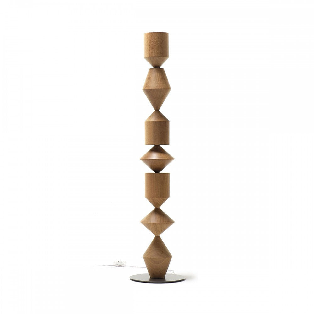 Wooden Floor Lamp with Geometric Design | Art Deco Interiors